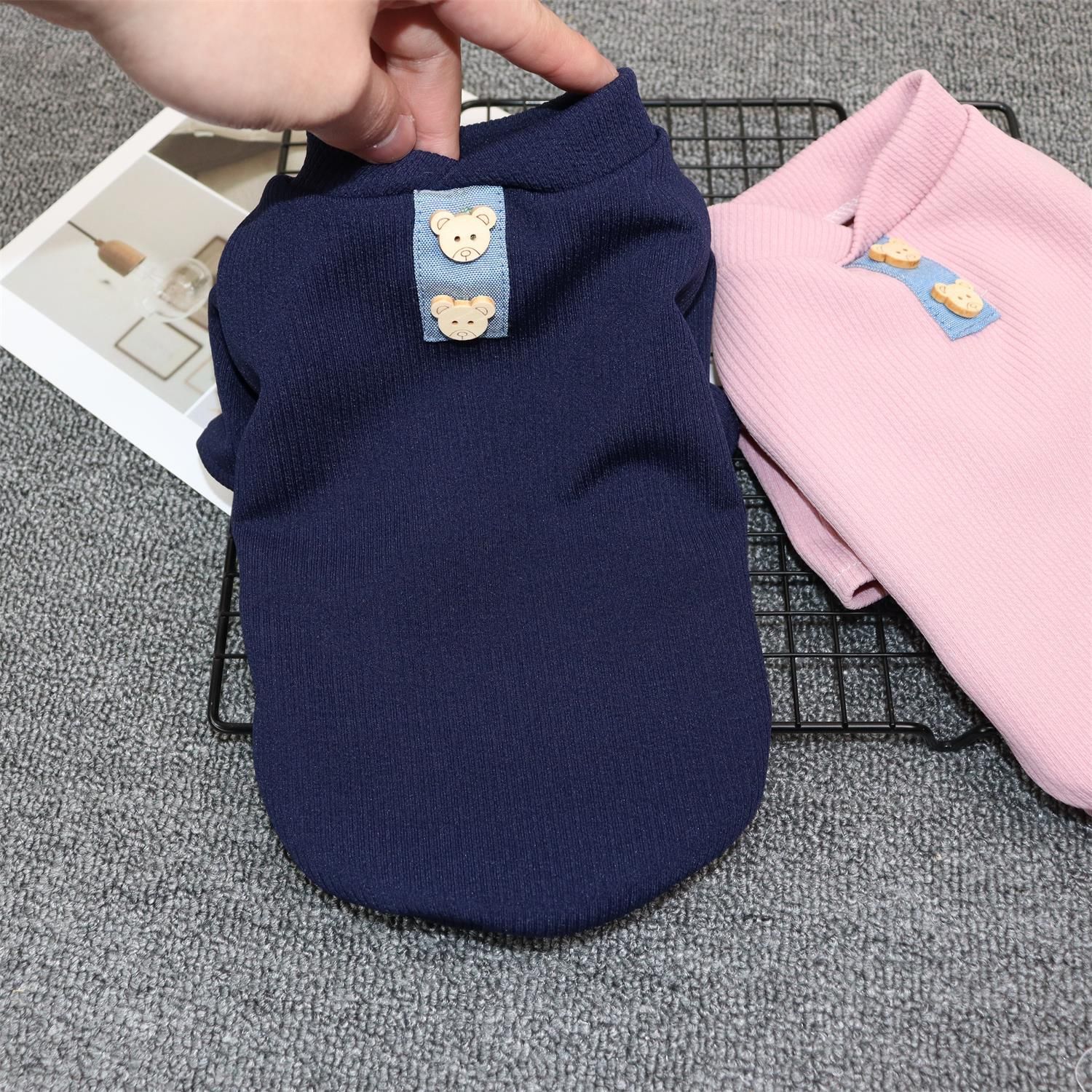 Pet Cat Dog Clothes Odd Pet Elastic Vest Flying Bear Dreams-Navy Blue S — image 5