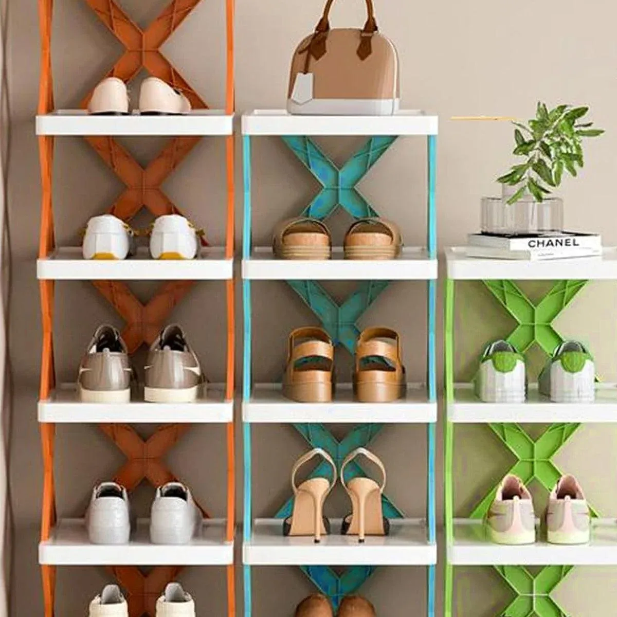 6/7 Tier Shoe Rack Space Saving Small Shoe Cabinet Storage Shelf Organizer - Blue-7 Layer โ image 5