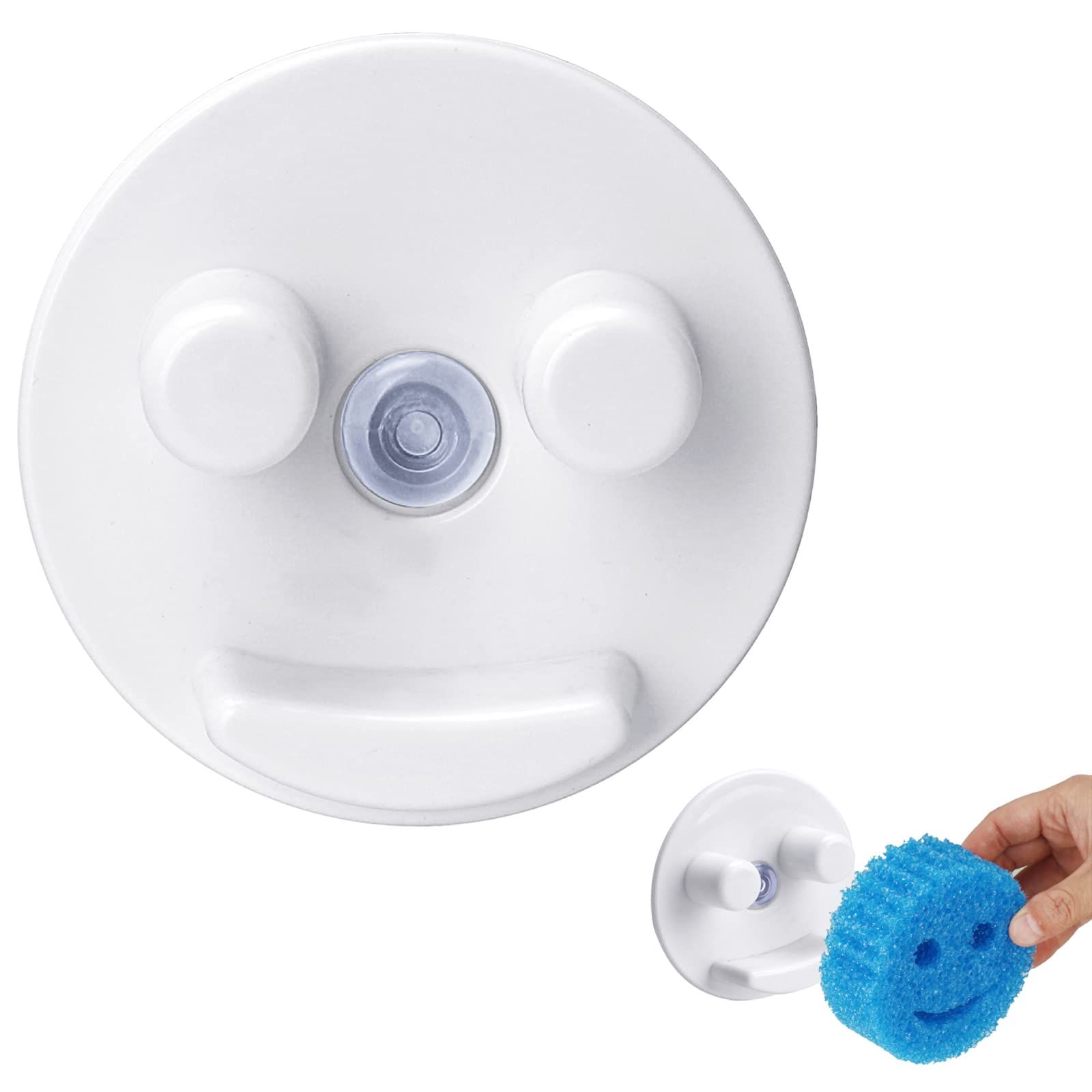 Sponge Holder, Sink w/Suction Cup Installation, Sponge Organizer for Kitchen/Bathroom Sink,(Sponge Not Included), White
