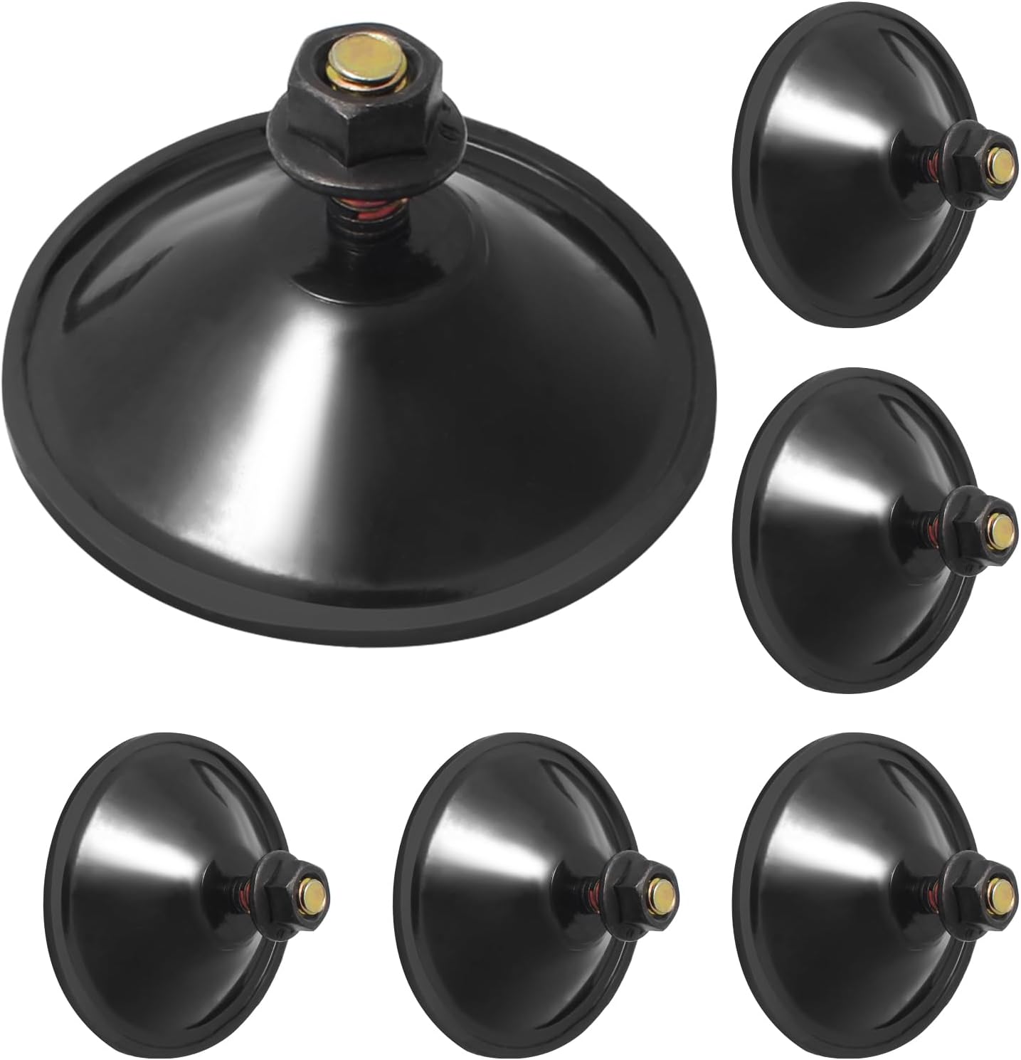 Biaungdo 6 Pack 55mm/2.16inch Strong Adhesive Suction Cup with M6 × 14mm Thread Screw, Black Thread Screw PVC Sucker Pads Holder, Glass Sucker Suction Cup
