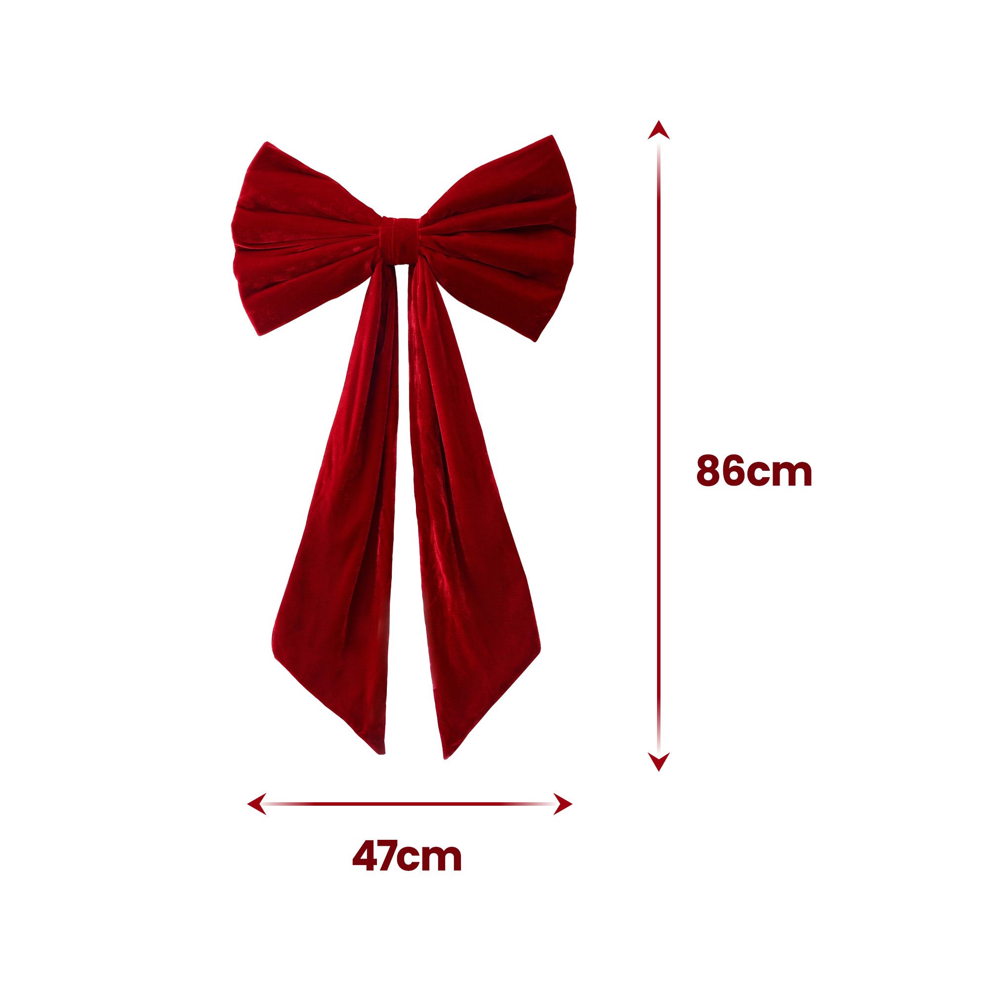 Jingle Jollys Red Velvet Christmas Bows Tree Decorations Xmas Ornaments โ image 2