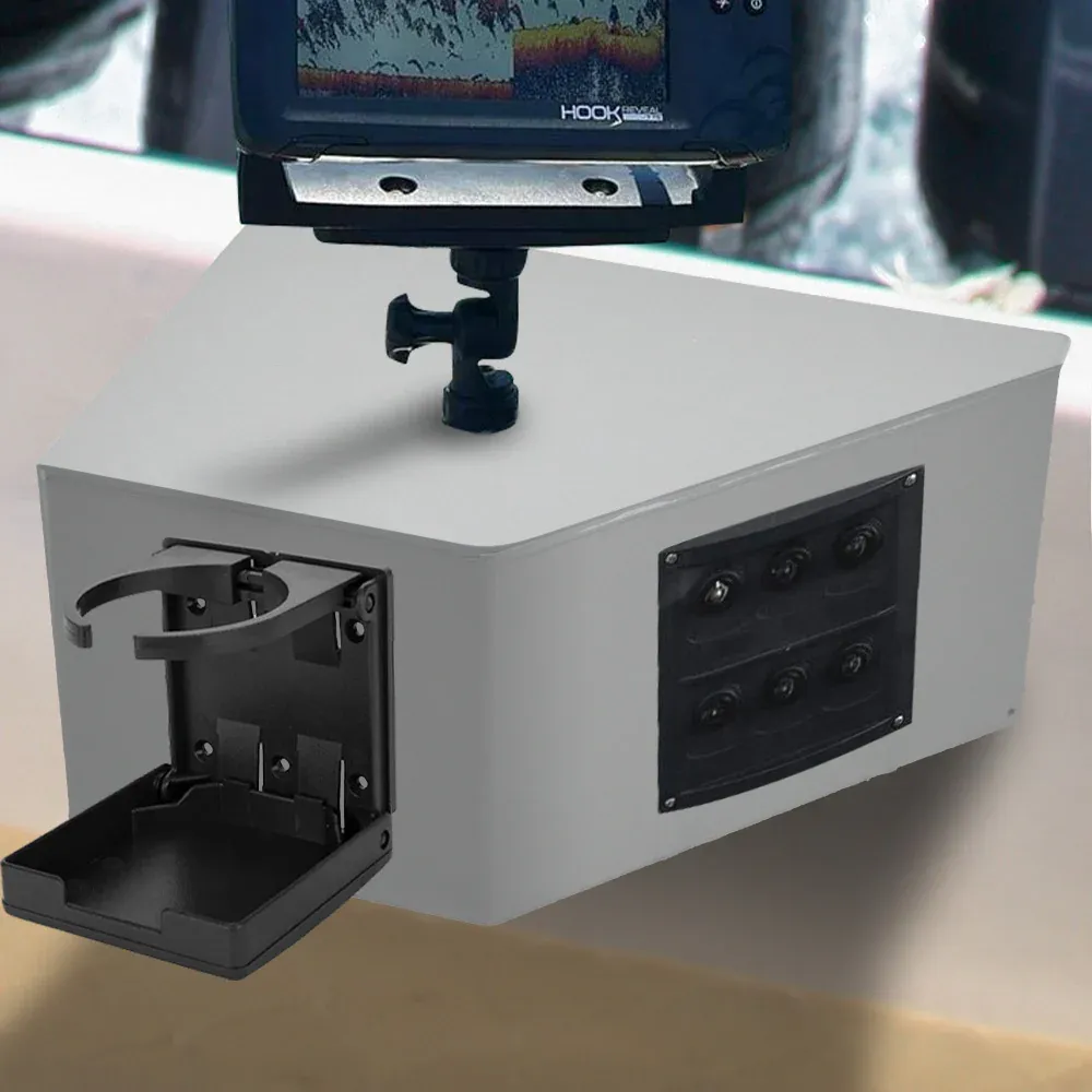 Side Console Boat Switch Panel Sounder Mount Alloy Bracket Fish Finder Mount Oxidation Aluminium — image 3
