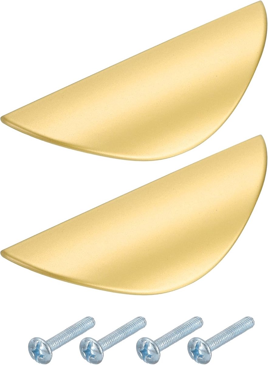 2 pieces - cabinet handles - door handle - half-moon cabinet handle - hole spacing 32 mm - drawer handles - concealed zinc alloy handles - zinc alloy cabinet
