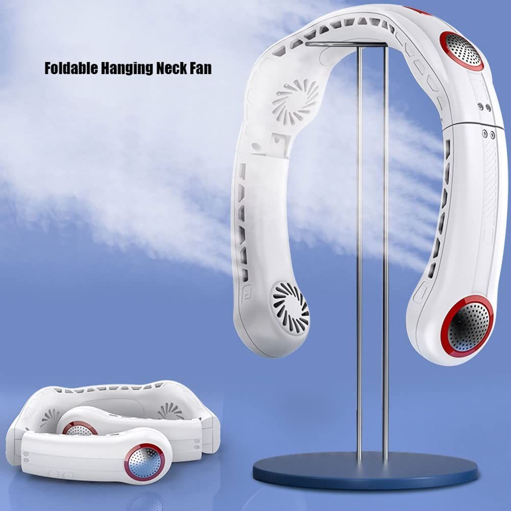 Neck Fan 5000mAh, Foldable Hands Free Bladeless Fan, 3 Speeds USB Rechargeable Personal Fan, Low Noise, 360°Cooling Airflow — image 2