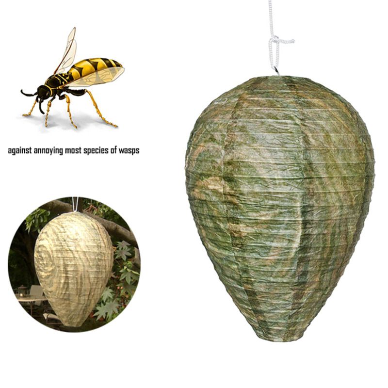 Paper Wasp Nest Decoys Hanging Wasp Deterrent Wasp Nest Decoy for Hornets Yellow Jackets 22 × 28CM — image 4