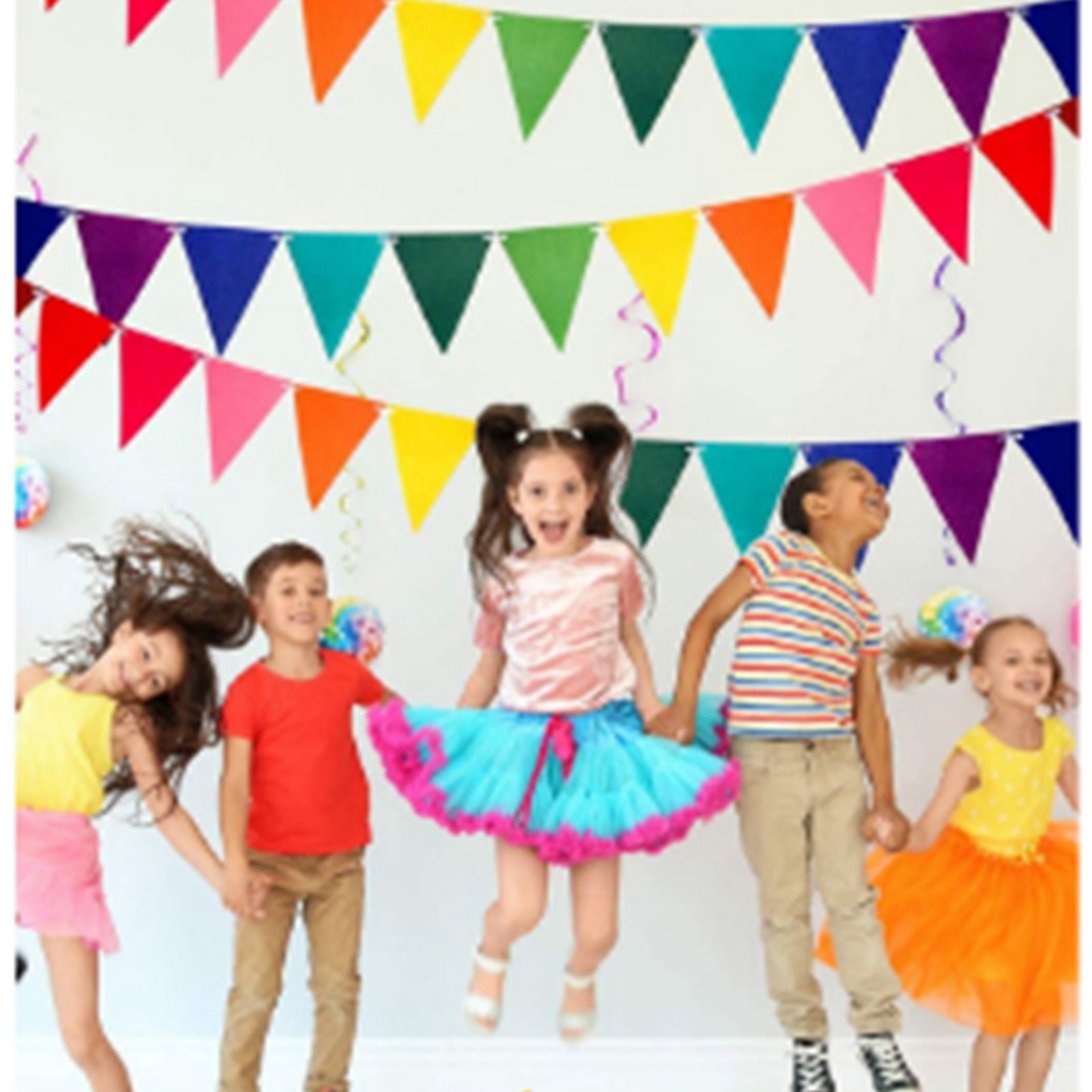 5pcs Party Banner Triquetrous Shape Felt Fabric 18 × 15 × 6cm Decorative Flag Pennants for Party Decoration Colored Flag — image 5