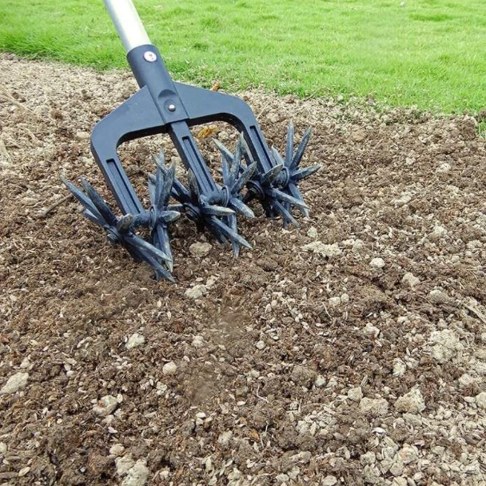 Rotary Cultivator Set, Adjustable Rotary Cultivator Garden Tool Reseeding Grass or Soil Mixing Soil Tiller Aerator Lawn Tool Garden Handheld Tiller — image 4
