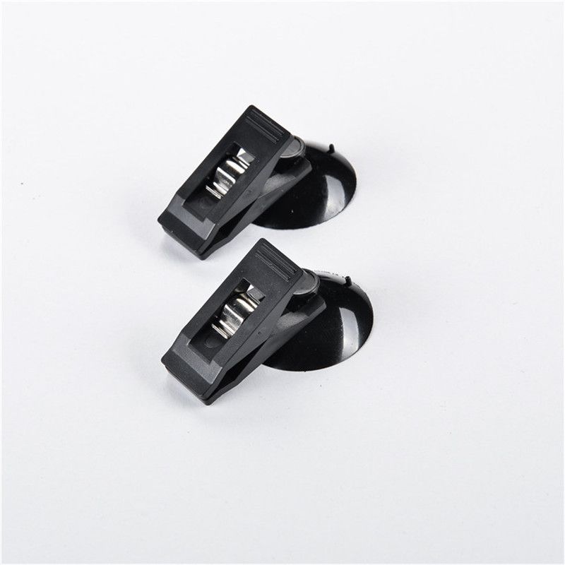 2 Pack Black Suction Cup Clips Round Suction Cup Holder Multiple Purpose Card Clamp for Car Business Card Kitchen Office Home — image 3