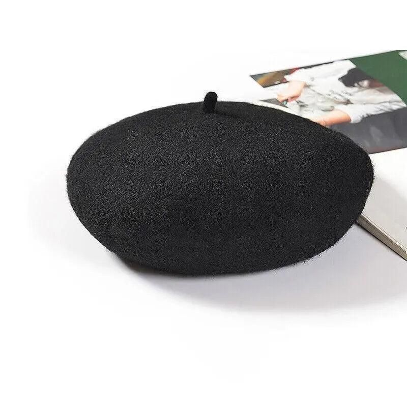 Women Ladies Beanie Wool French Beret Newsboy Hat Cap Winter Warm Hats Girls - Black โ image 5