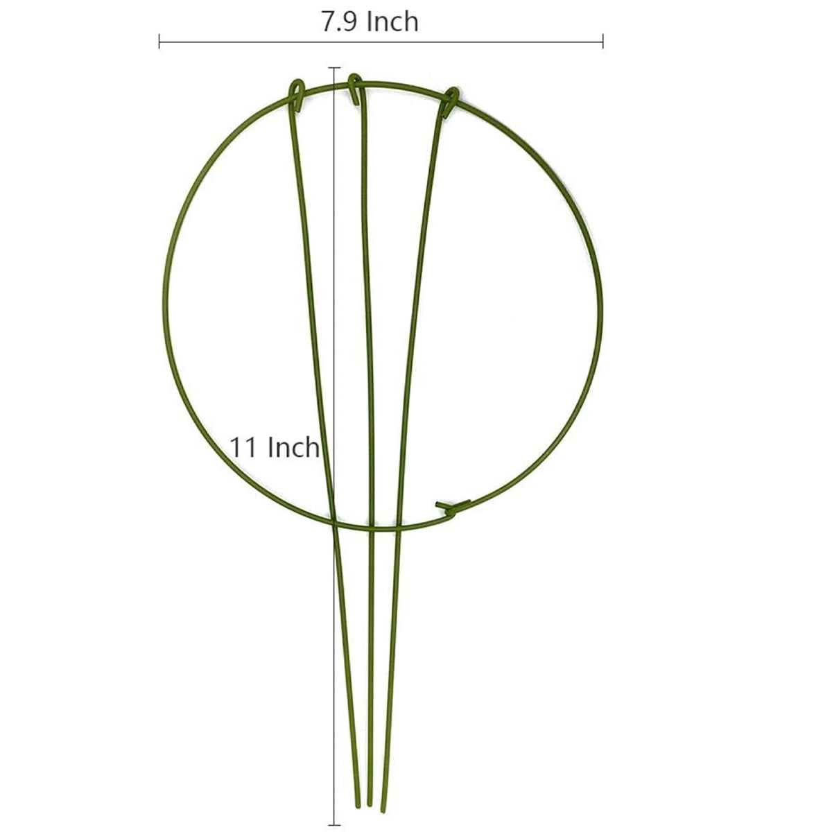 3 Pcs Garden Plant Support Rings for Potted Plant,9 × 11in Round Metal Plant Stakes Rings,Garden Plant Support Brace,Peony Cages Support Stakes Ring,Plant — image 2
