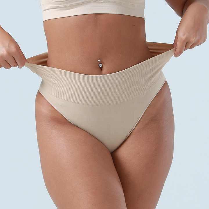 3 Pcs Size M Black Microfiber High-Waisted Thong Underwear with Tummy Control - Slimming Comfort โ image 6