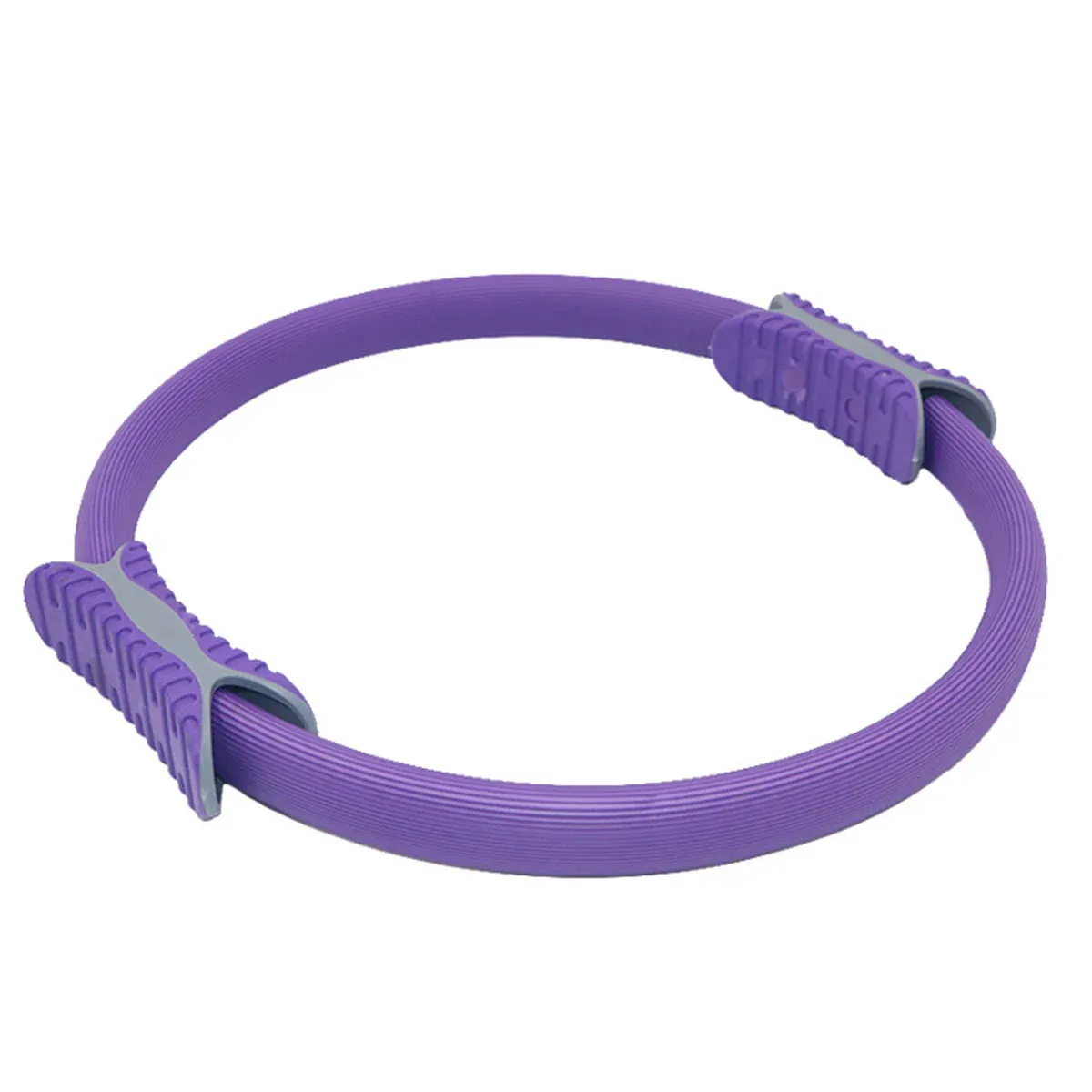 Multicolor Yoga Circle Crescent Handle Pilates Ring for Body Toning Exercise - Purple