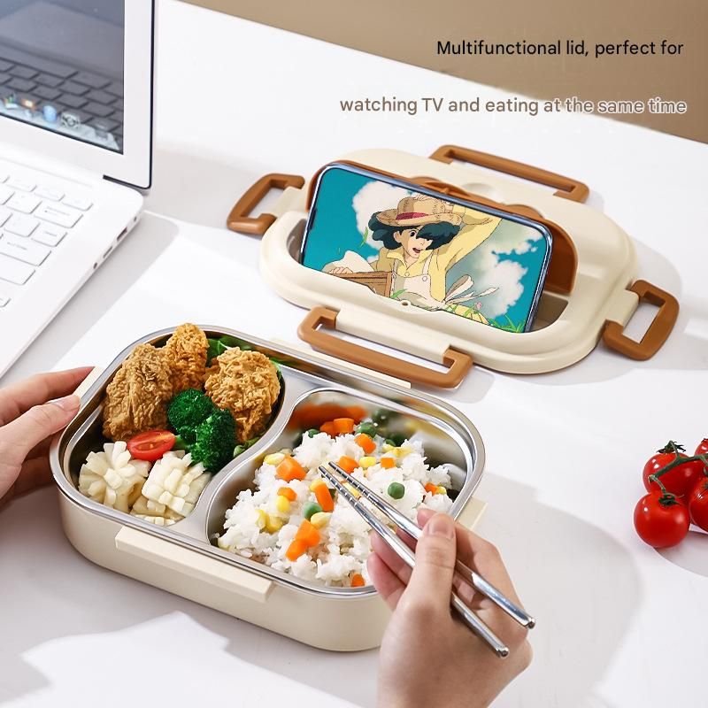 2 Grids 316 Stainless Steel Insulated Lunch Box with Compartments Large Capacity Bento Box with Insulated Bag โ image 3
