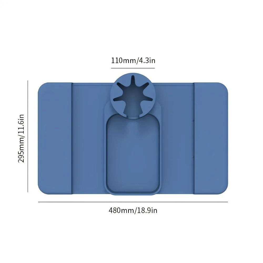 Tidy up your sofa side with this innovative silicone armrest caddy, designed to securely hold your coffee mug, phone, remote, glasses, and keys while you — image 2