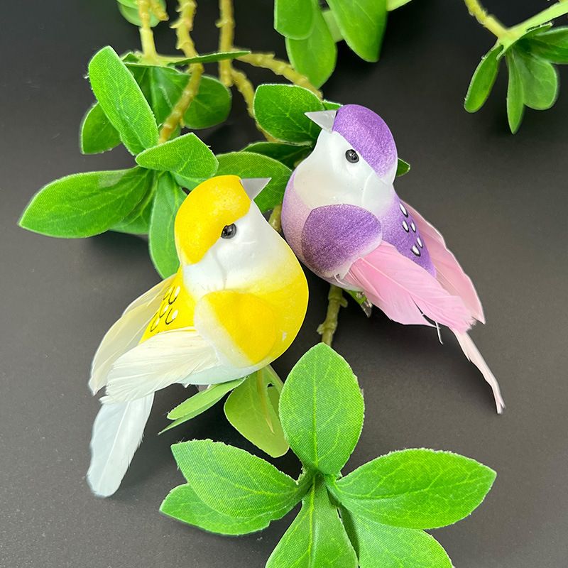 4pcs Artificial Birds Realistic Clip on Bird Ornaments with Feathers for Decoration, Arts & Crafts and Floral Arrangements — image 4