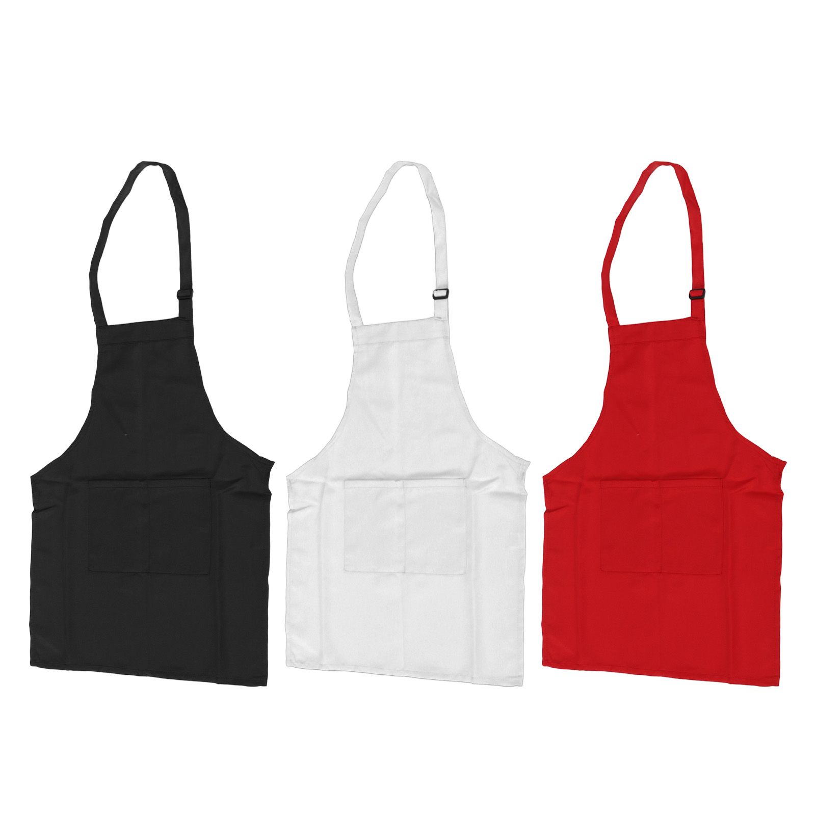 3Pcs Children Aprons Baking DIY Kids Aprons with Pockets for Boys Girls Aged 3‑6 White Red Black M Size 56cm Length — image 6