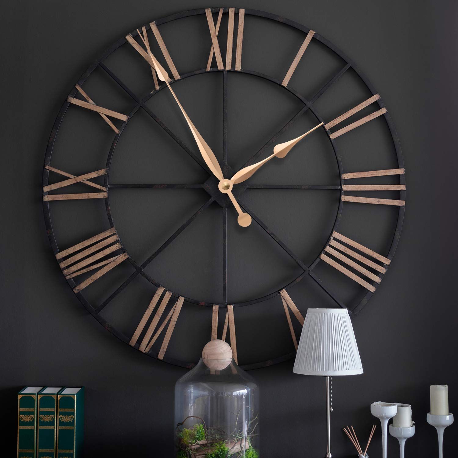 High Torque Long Shaft Clock Movement Mechanism with Inch Long Spade Hands (Gold) — image 2