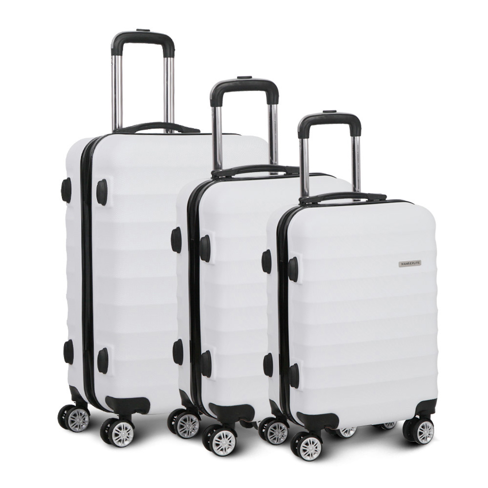 Wanderlite 3Set 20-24-28 Inch Luggage with TSA Lock Spinner Travel Suitcase Carry On Hard Shell Luggage Case White — image 3
