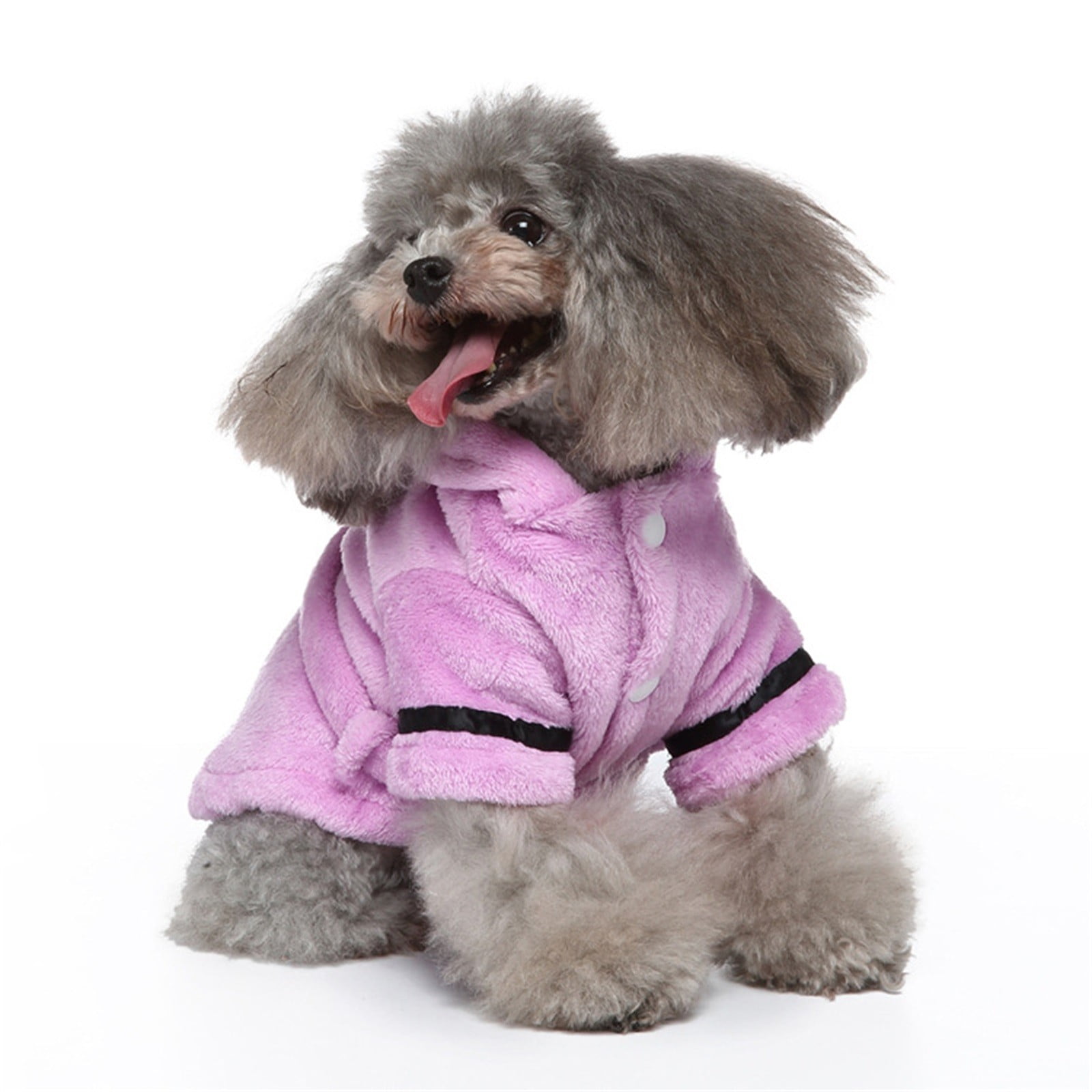 Pet Bathrobes, Pajamas ! Dog Cat Bathrobe Pet Clothes Hotel Bath Towel Pet Bathrobe Nightgown Pajamas (Army Green, L) XL Purple — image 4