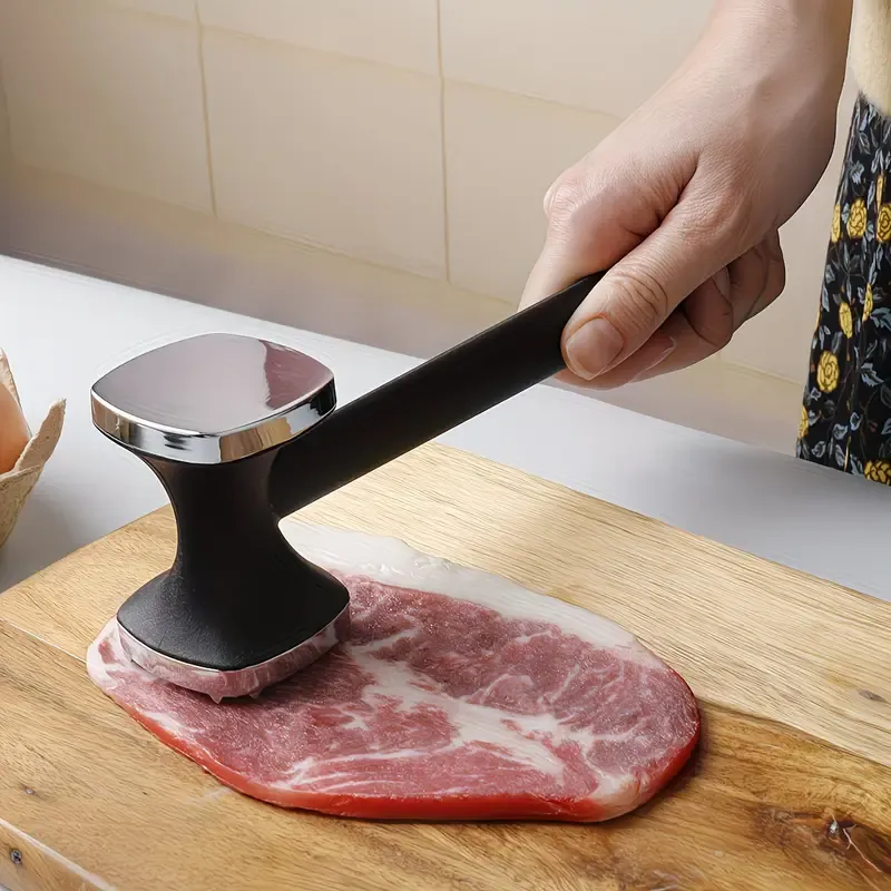 Dual-Sided Multi-Function Meat Mallet, 36 Spikes for Deep Tendon Cutting & Tenderizing, Flat Side for Smashing Cucumbers & Garlic, Nylon Handle with โ image 4