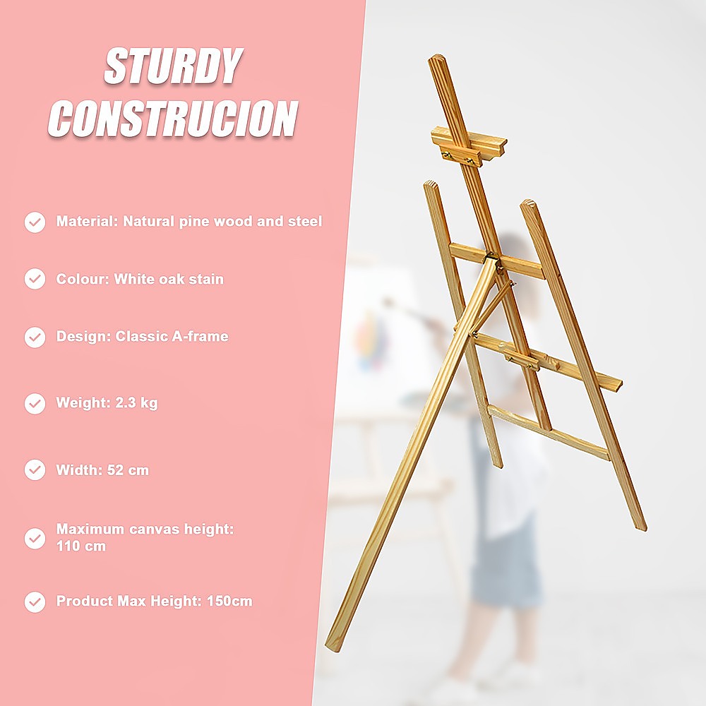 Pine Wood Easel Artist Art Display Painting Shop Tripod Stand Wedding — image 5