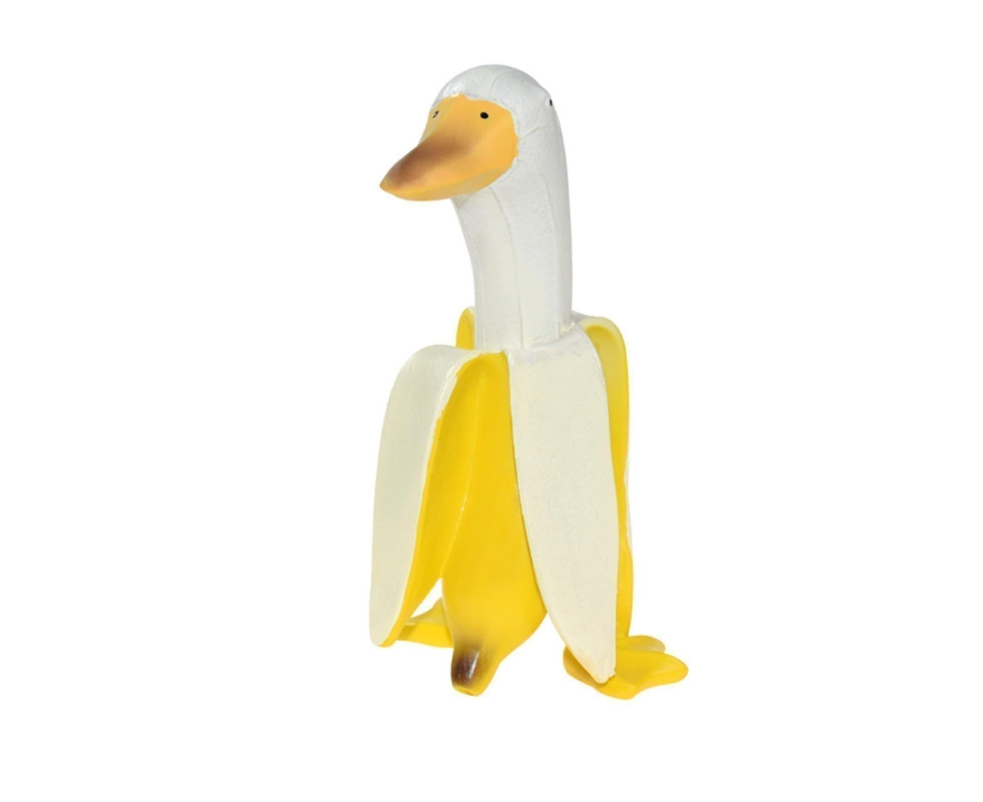 Duck Resin Statue Banana Duck Shape Unique Design Waterproof Duck Gardening Decoration for Outdoor — image 2