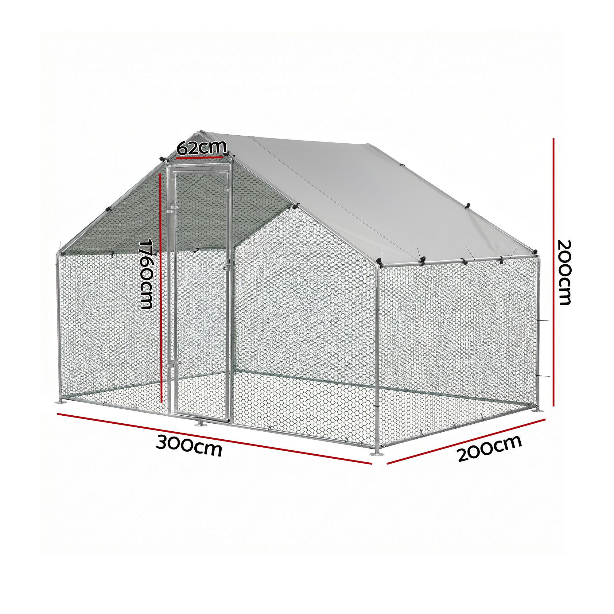 i.Pet Chicken Coop Rabbit Hutch Outdoor Run Walk in Hen Cage Ferret House 3x2x2m โ image 2