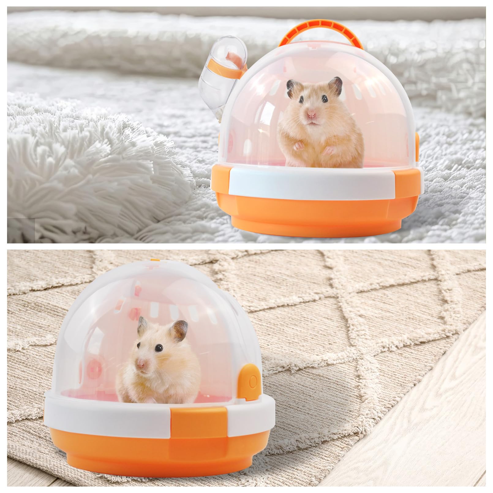 Hamster Cage - Rodent Transport Box - Hamster Cage - Travel Basket - Transport Box - Mouse Cage - Dwarf Hamster - With Drinking Bottle - Gerbil - Guinea Pig — image 3