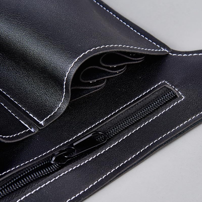 Hairdresser Scissor Bag, Salon Professional Barber PU Leather Waist Pouch Holder Case Make up Kit Barber Tool Pouch Hair โ image 5