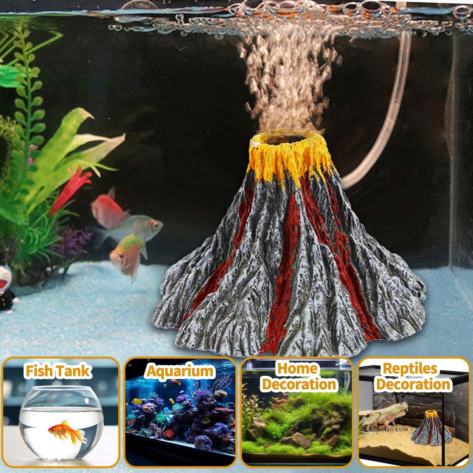 Aquarium Air Bubbler Decoration, Realistic Volcano Ornament for Aquarium Fish Tank (Volcano-L)for fish tank, aquarium â image 3