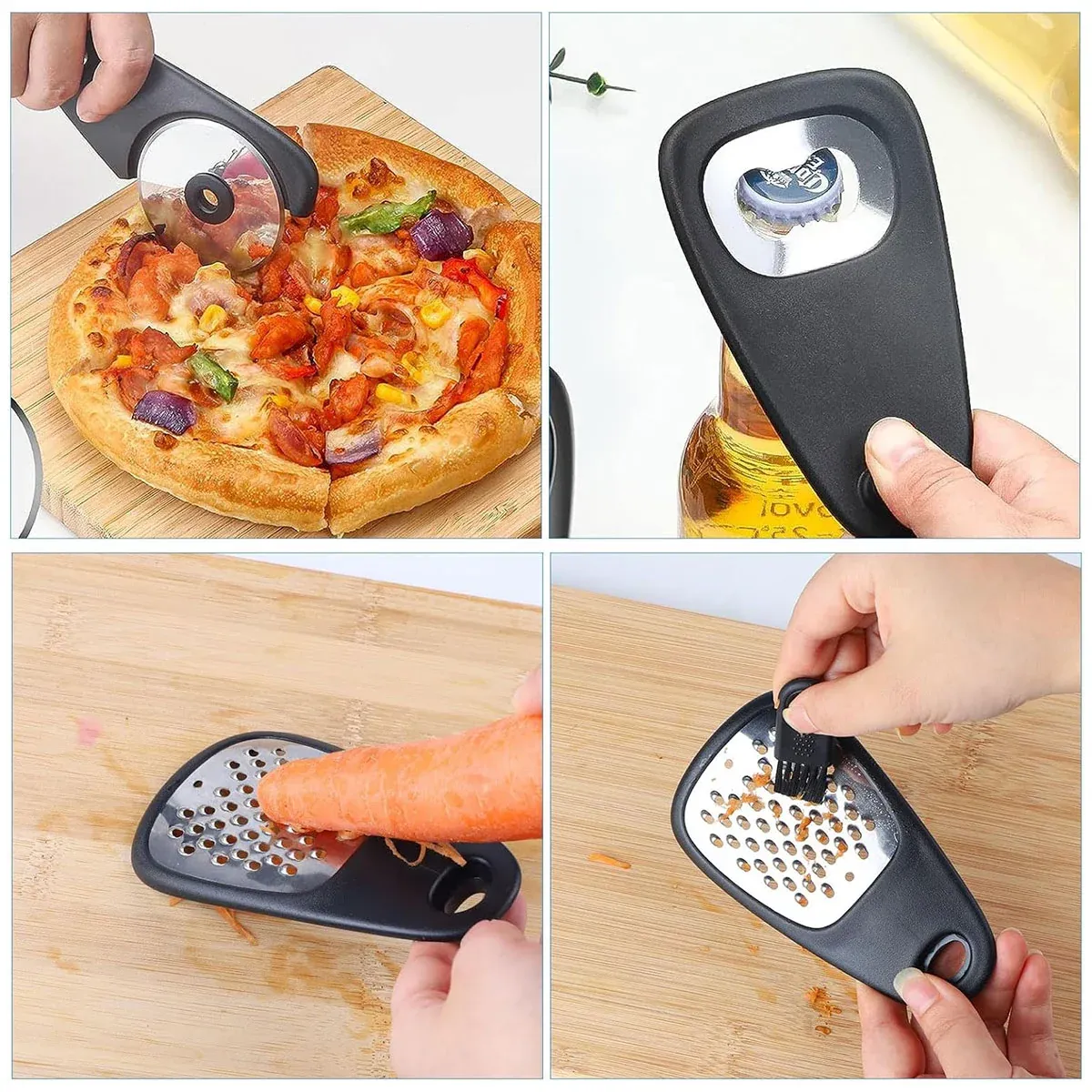 6 Pcs Kitchen Gadget Set Space-Saving Stackable 430 Stainless Steel — image 5