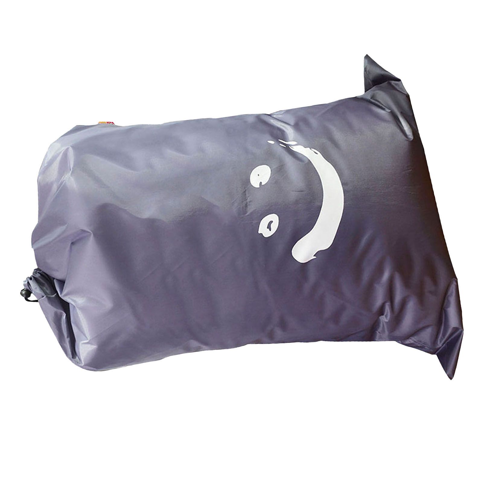 Laundry Bag Nylon Drawstring Cylinder for Household Travel Dirty Clothes Quilt Books Storage Dark Grey Smiling Face โ image 4