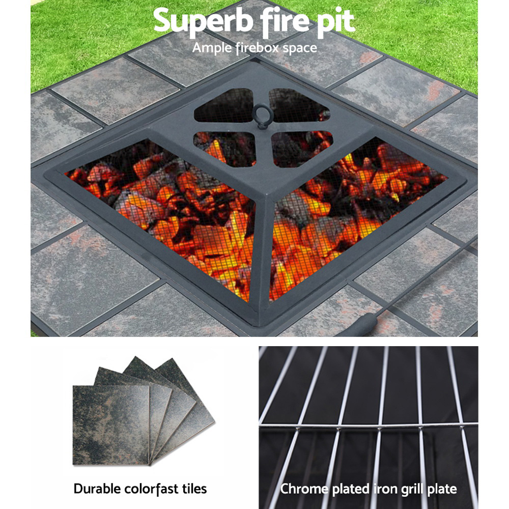 Grillz Fire Pit BBQ Grill Ice Bucket 4-In-1 Table — image 6
