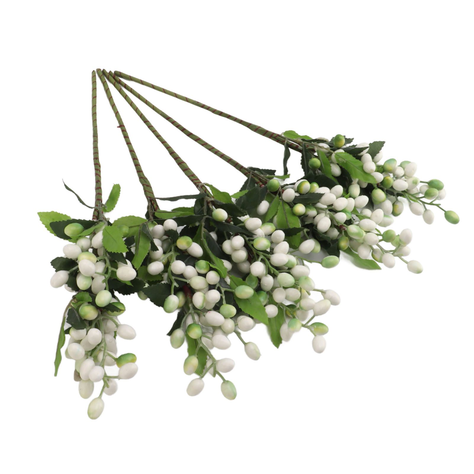 5PCS Artificial Berries Artificial Pip Berry Stems Decoration for Living Room Office White — image 3