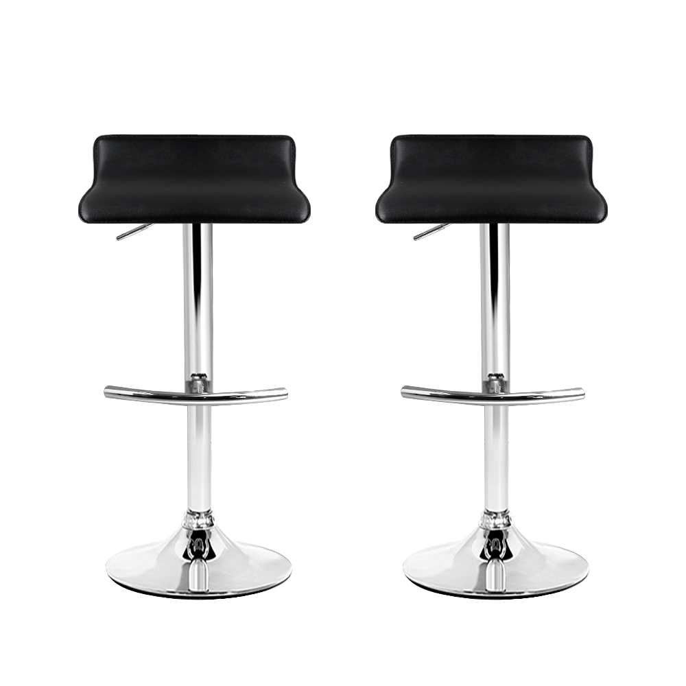 Artiss 2x Bar Stools Adjustable Gas Lift Chairs Black — image 3