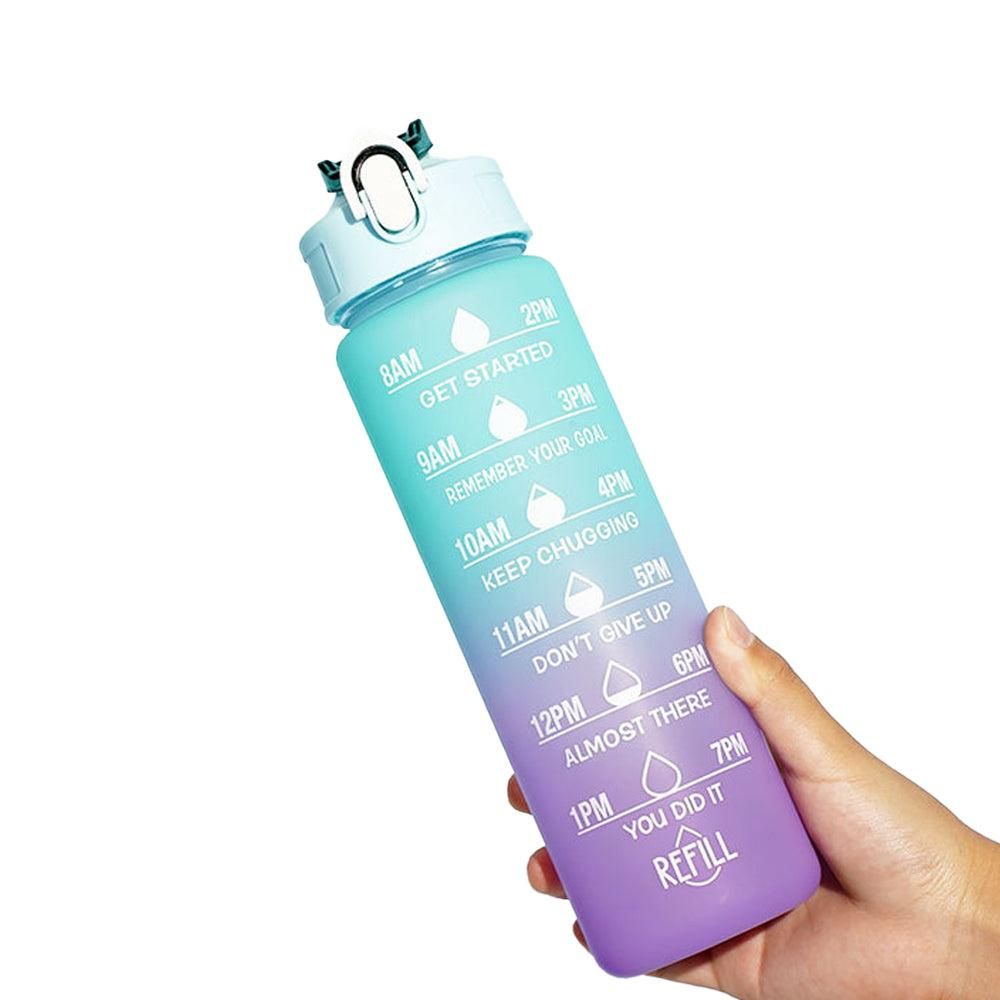 3-Piece Set Gradual-Color Motivational Water Bottles Set Sports Drinking Bottle with Time Markings Purple — image 5