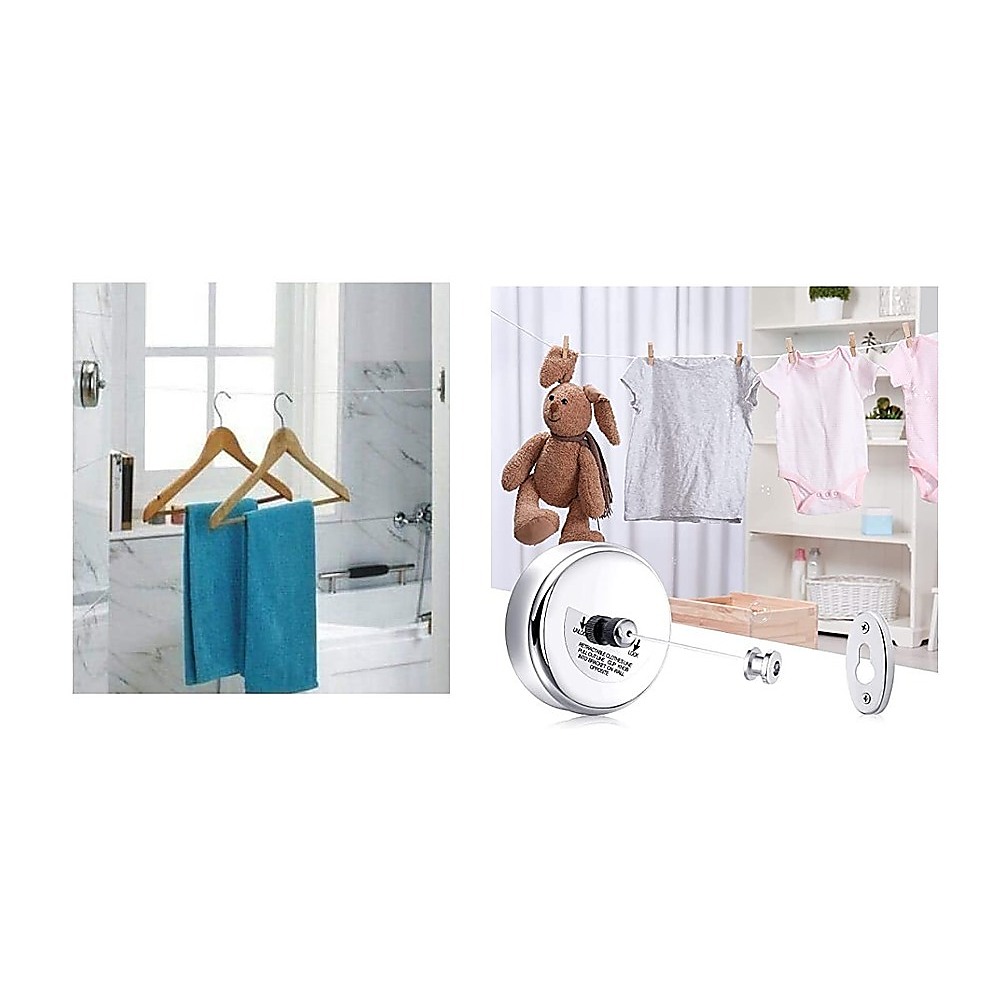 Stainless Steel Retractable Single Clothes Line Dryer Laundry Indoor Outdoor โ image 2