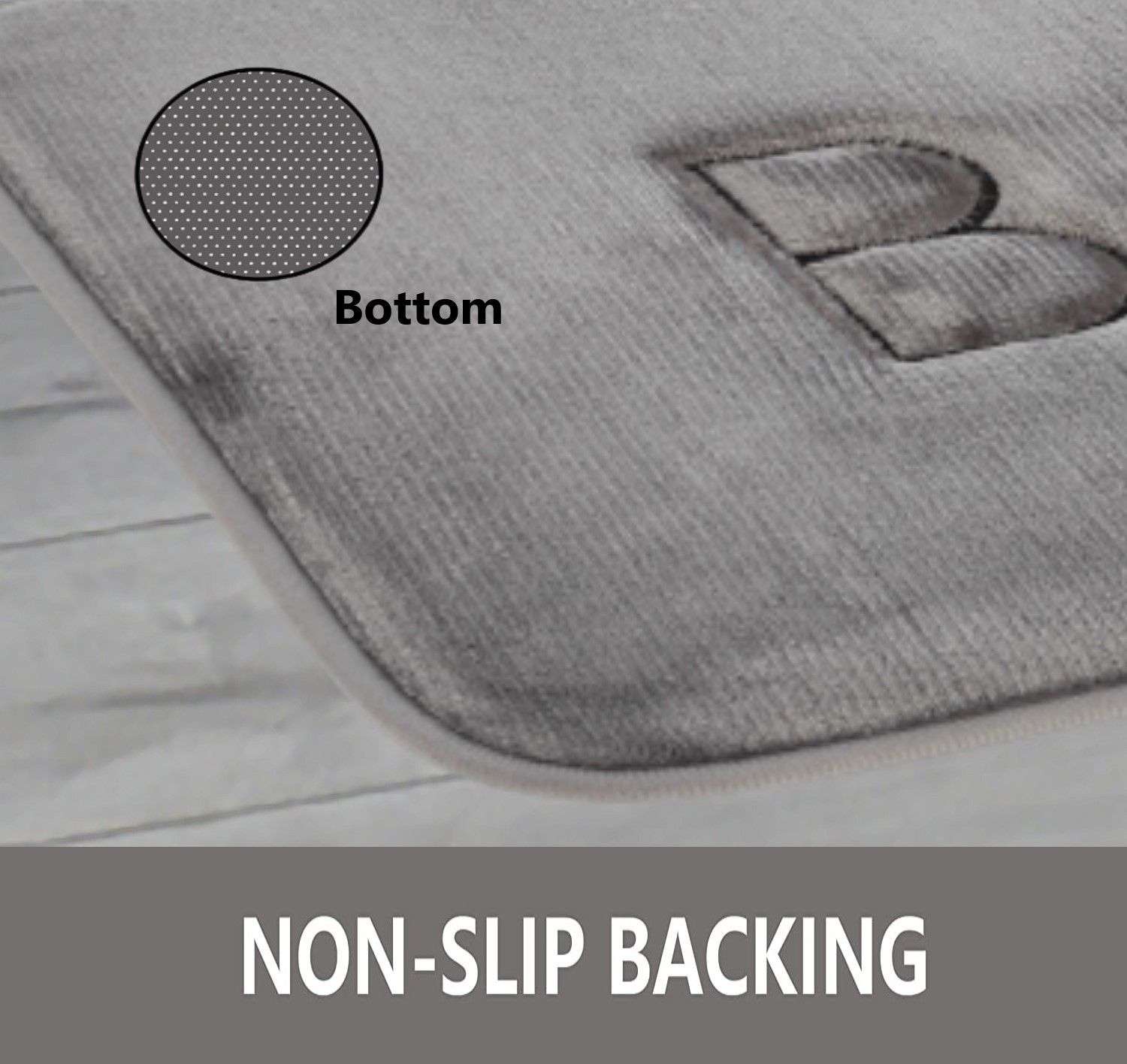 Extra Thick Memory Foam & Super Comfort Bath Rug Mat for Bathroom (60 × 40 cm, Grey) — image 6
