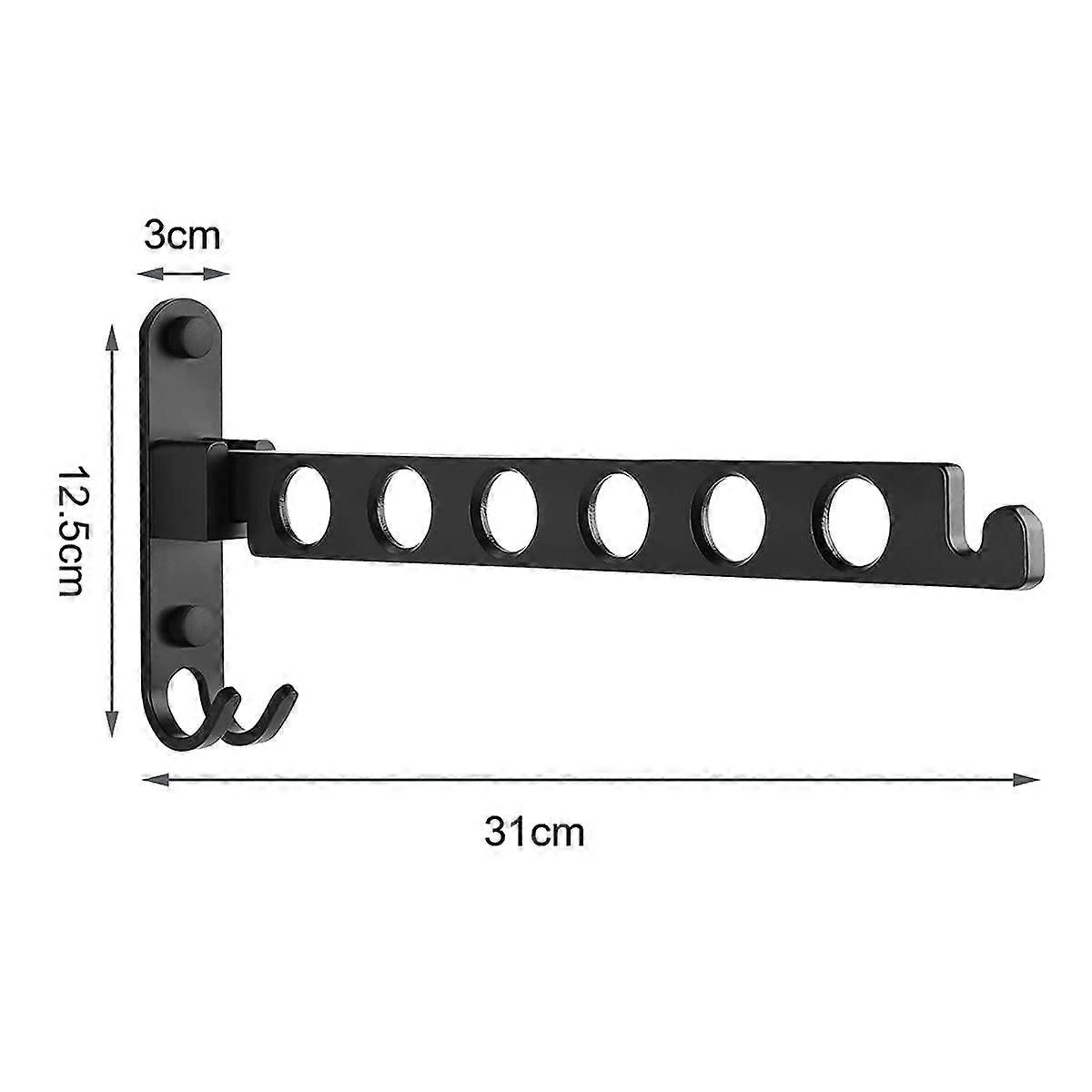 Foldable Clothes Hook, Wall Mounted Clothes Rack, Wall Hook, Foldable Hook for Balcony, Bathroom, Laundry Room (Black, 1-pack)—yux — image 2