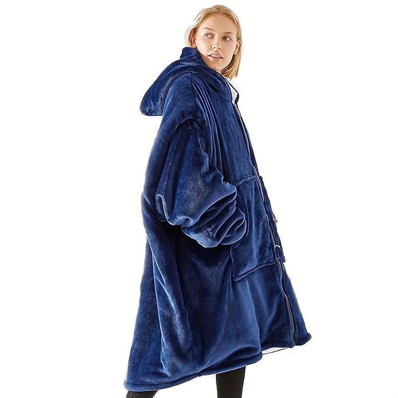 Wearable Zipper Blanket Super Soft Flannel Warmth — image 4