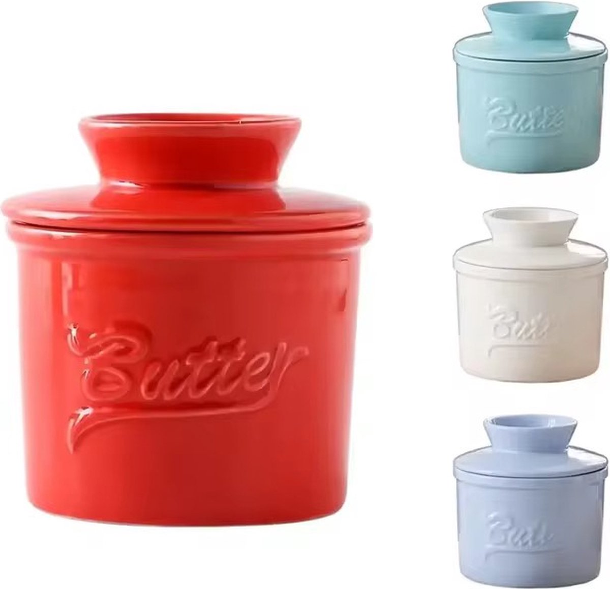 Wit Butter Dish - Water-Cooled Butter Dish with Water Line - Ceramic Butter Dome for Spreading Butter - Christmas Gift for the Kitchen - Kitchen Baby Clothing — image 6
