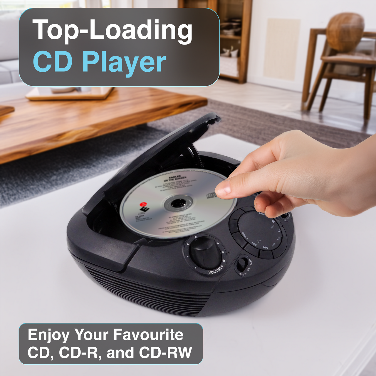 Laser Black Portable CD Boombox with AM/FM Radio — image 5