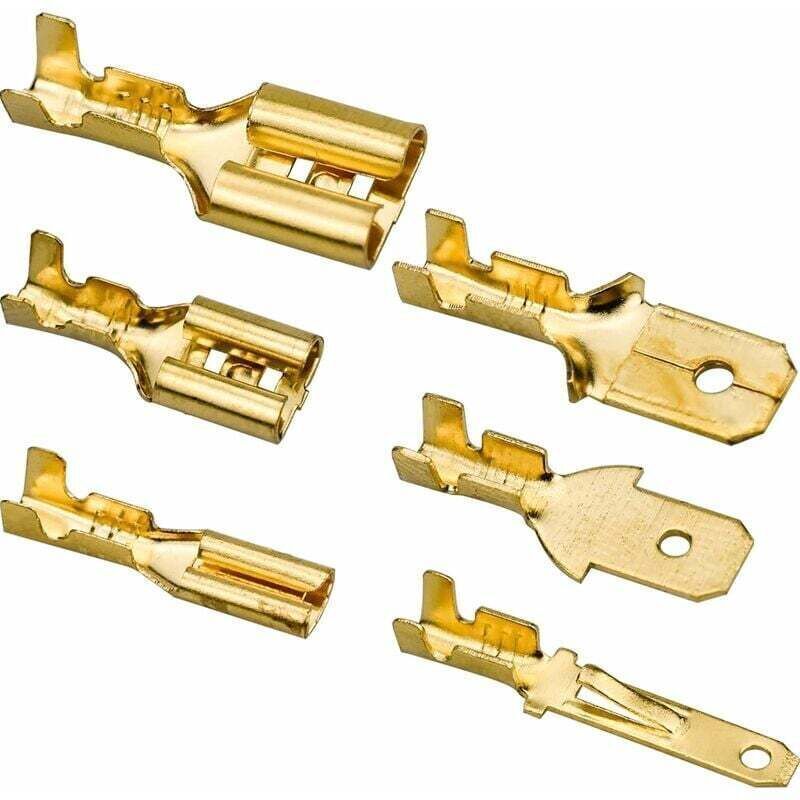 600 Pcs Brass Crimp Terminals, Electrical Lug with Insulated Sleeve Male Female Spade Wire Connectors Crimp Terminal, 2.8 mm, 4.8 mm, 6.3 mm — image 4