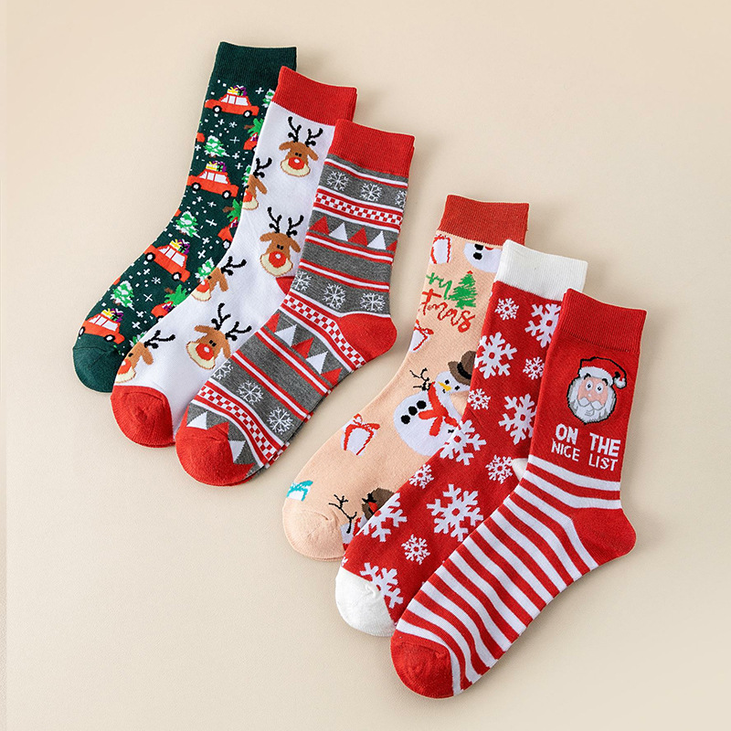 Christmas Socks - Ugly Christmas Socks - Funny Socks - Santa Claus - Reindeer - Snowman - Snowflake - Printed Socks - Christmas Gift - Women's Socks โ image 2