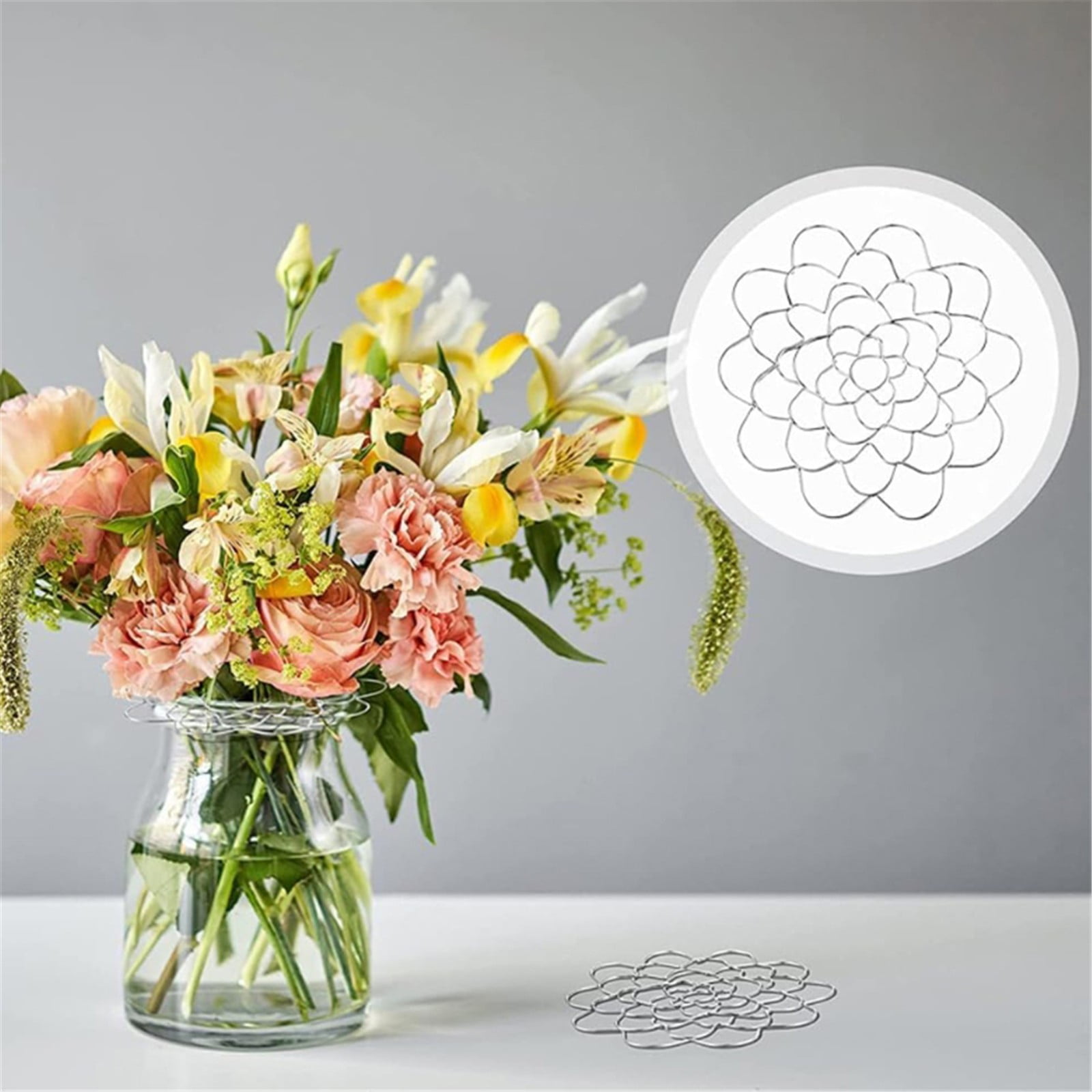 Stainless Steel Flower Arranger Frog, Round Floral Stem Holder Grid for Vases Bouquets and Flower Arranging, Gold, 5 in — image 5