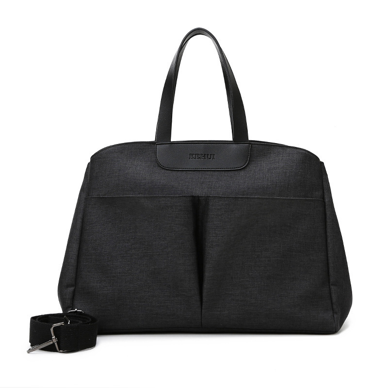 Size Large Black Stylish Multi-Function Diaper Bag - Insulated Tote with Shoulder Strap for Baby Essentials