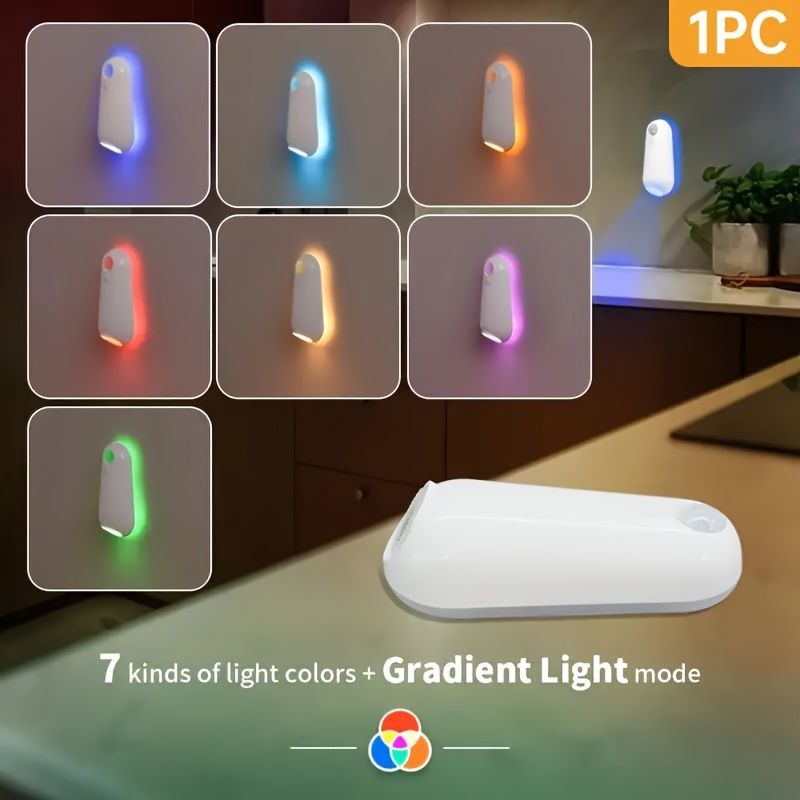 Motion Sensor Light 7-Color Night Light ABS Edge Light Stair Sensor Light - Multi-color - Size 01 — image 2
