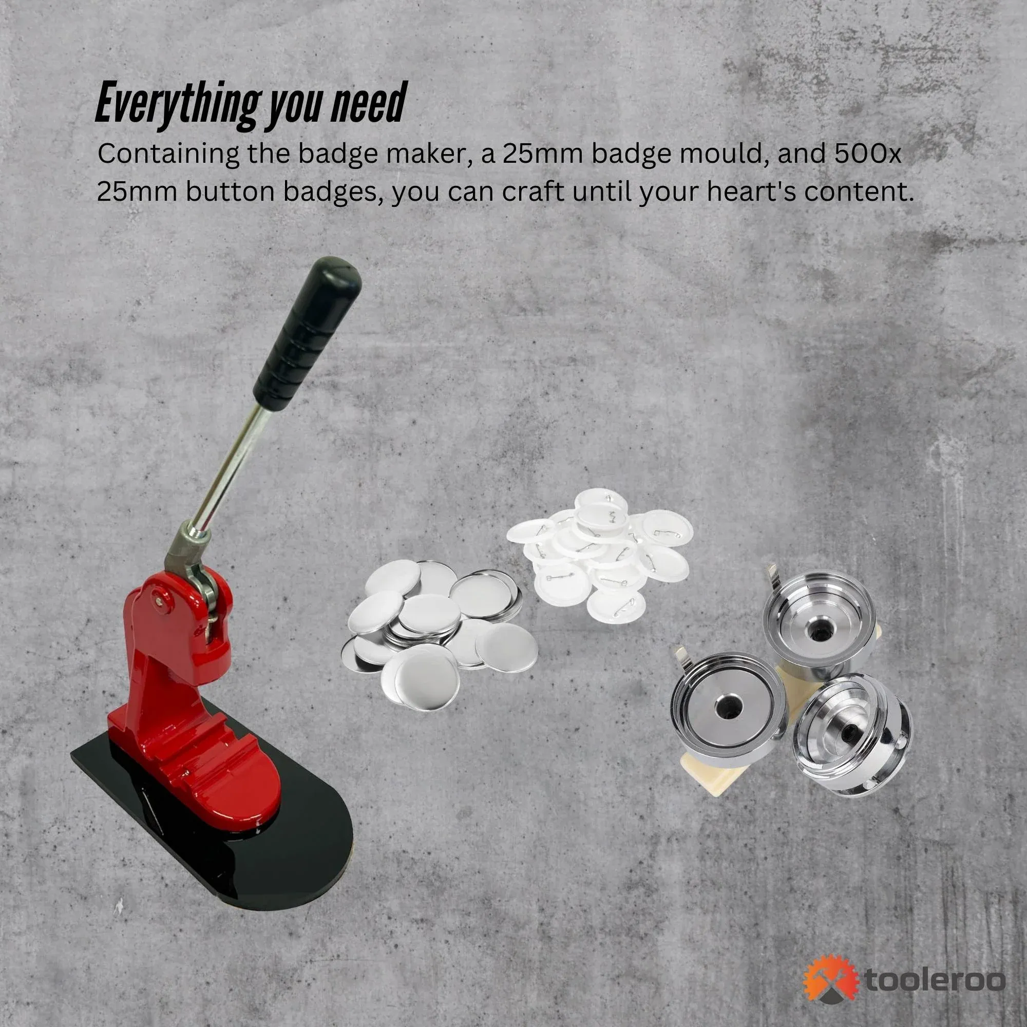 Tooleroo Button Badge Making Set 25mm - Maker + Mould + Badges โ image 3