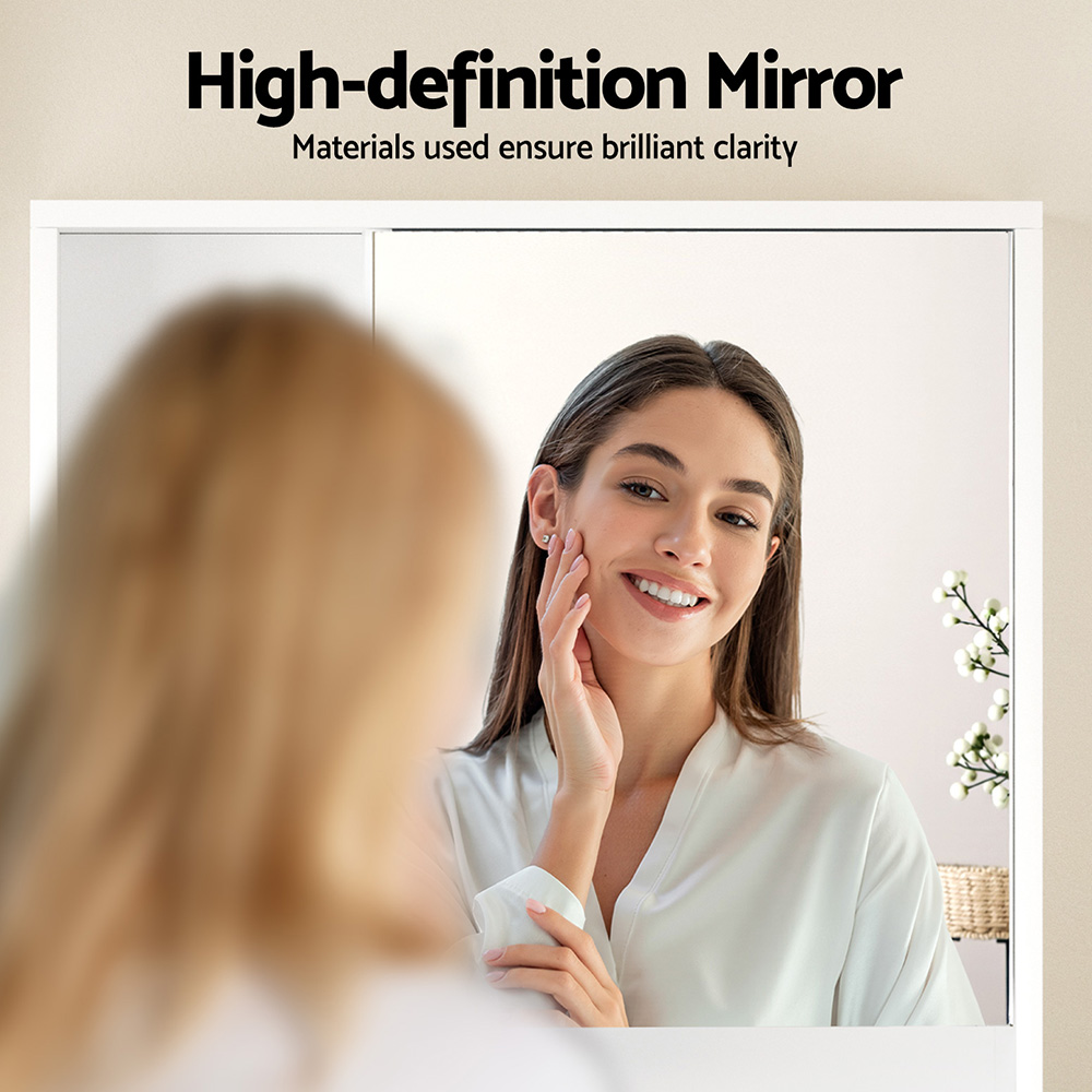Cefito Bathroom Mirror Cabinet Mirrored Medicine Adjustable Shelf Wall Mounted 560mm White โ image 5