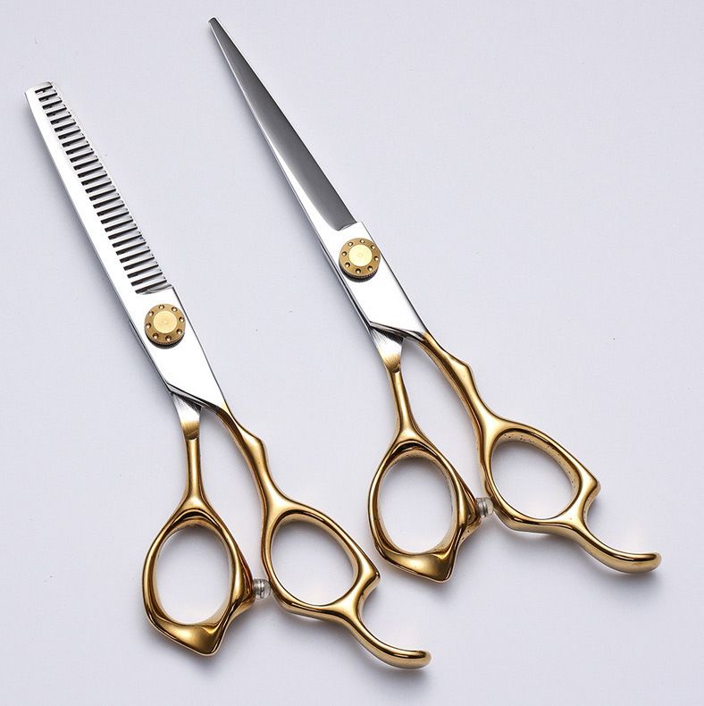 Hair Cutting Scissors, 6.0 Inch Hair Scissors Professional Hairdressing Scissors Cutting Thinning Set Shears Hair Cutting (2pcs) โ image 2